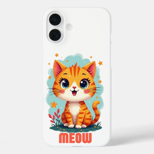 Meow iPhone 16 Plus Case-Mate – Purrfect Protect Case-Mate iPhone Case (Back)
