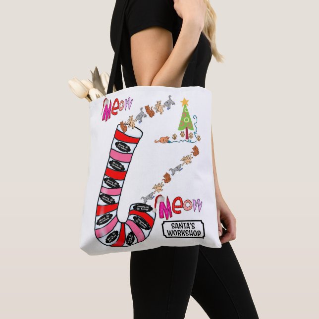 Meow Joyeux Sacs fourre-tout féminins de Noël (De près)