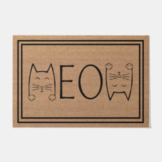 Meow Kitty Cats Doormat, Funny Cat Doormat