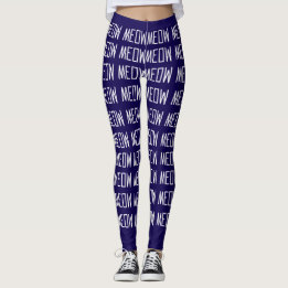 Meow Leggings - Stylish Meow Message Pattern