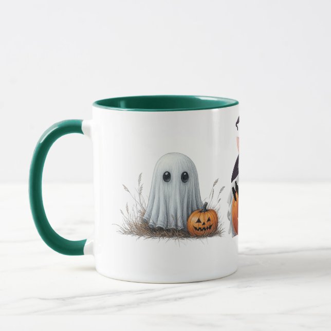 "Meow-lloween" Chat sorcier et Mug d'Halloween fan (Gauche)