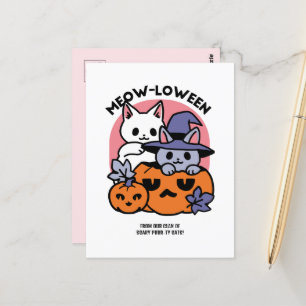 Meow-Loween - Cute Halloween Cat Design Postcard