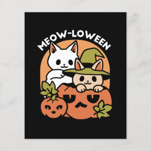 Meow-Loween - Festive Halloween Cat Design Flyer