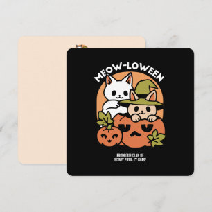 Meow-Loween - Festive Halloween Cat Design Holiday Card