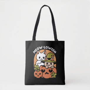 Meow-Loween - Festive Halloween Cat Design Tote Bag