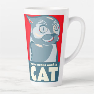 Meow means woof in cat funny quote coffee mug