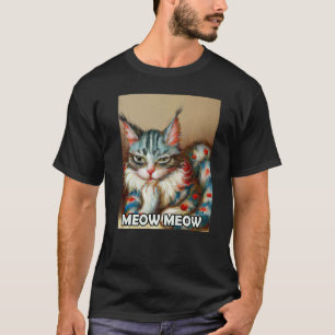 Meow Meow Cute Cat Kitty Kitten In Cat Style 1 T-Shirt
