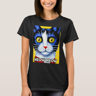 Meow Meow Cute Cat Kitty Kitten In Cat Style T-Shirt