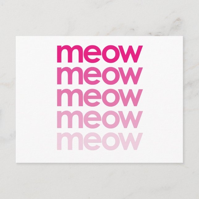 meow meow meow meow postcard (Front)