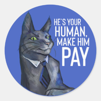 Meow Meow Puffytail Round Sticker