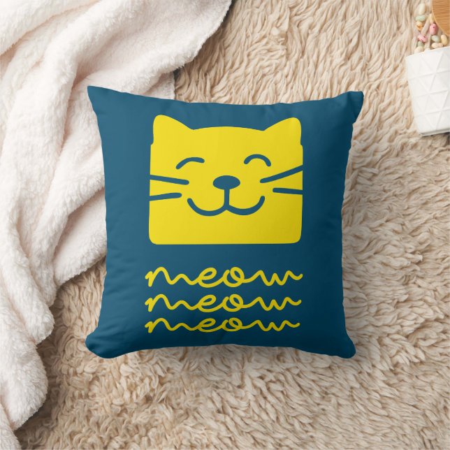 Meow Meow Throw Pillow (Blanket)