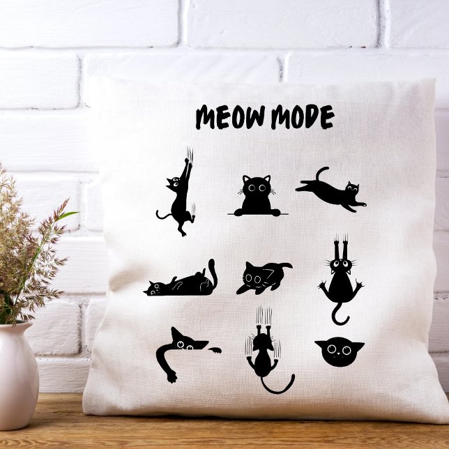 "Meow Mode" Throw Pillow (Creator Uploaded)