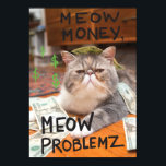 Meow Money, Meow Problemz Poster<br><div class="desc">Now your cat can follow in the venerable pawprints of the Internet's brightest feline stars. Customize this design by uploading your cat's photo and instantly turn your cat into an Internet Celebrity. (Designs inspired by the How to Make Your Cat an Internet Celebrity book.)</div>