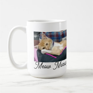 Meow Morning , photo,text, back text, replacable Coffee Mug