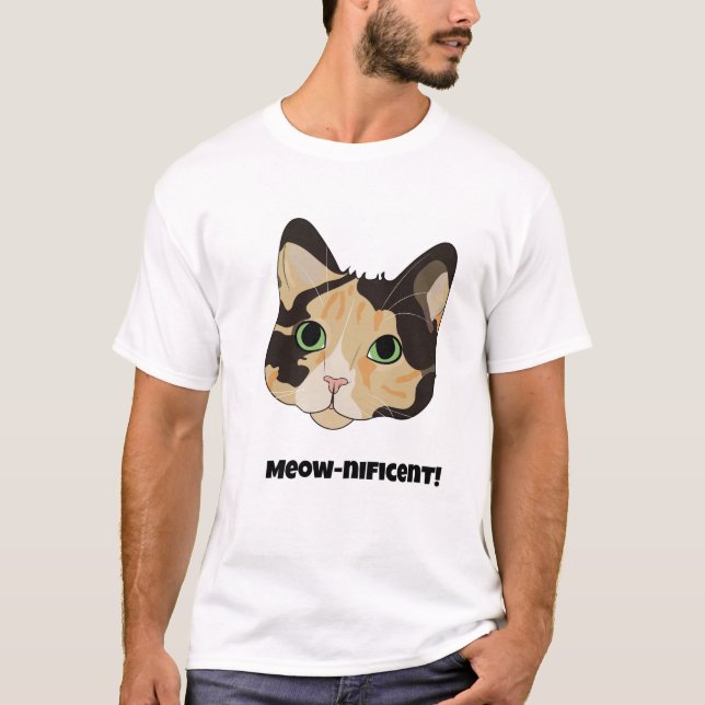 Meow-nificent! Funny Cat T-Shirt (Front)