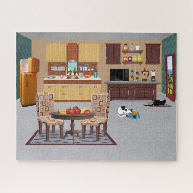 Meow-nificent Kitchen Jigsaw Puzzle (Horizontal)