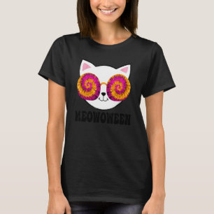 Meow O Ween Tie Dye Halloween Spooky T-Shirt