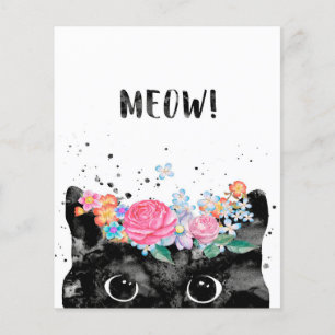 Meow Peeking Cat, Kitten Cat Lover Gift Idea Flyer