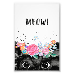 Meow Peeking Cat, Kitten Cat Lover Gift Idea Photo Print