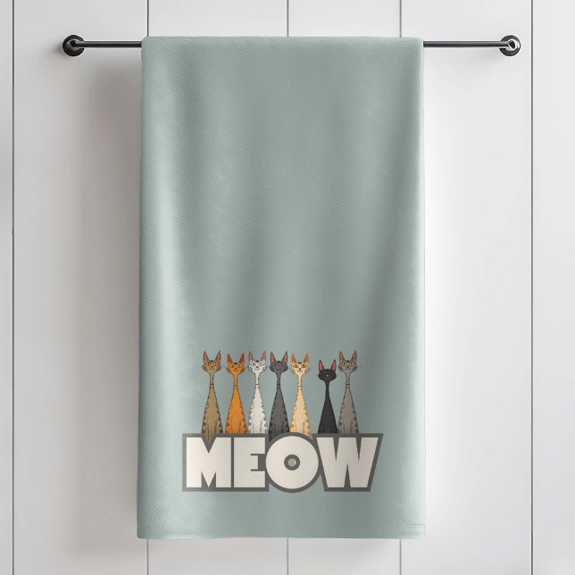 Meow Peeking Cats Funny Sage Green Cat Lover Print (Créateur téléchargé)