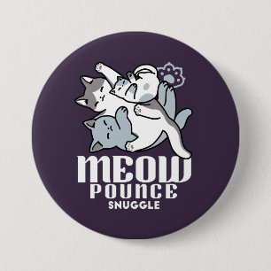 Meow Pounce Snuggle – Cute Sleeping Cats 3 Inch Round Button