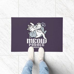 Meow Pounce Snuggle – Cute Sleeping Cats Doormat
