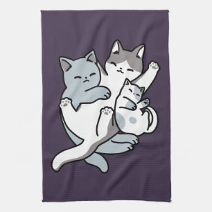 Meow Pounce Snuggle – Cute Sleeping Cats Kitchen Towel