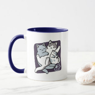 Meow Pounce Snuggle – Cute Sleeping Cats Mug