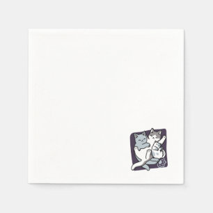 Meow Pounce Snuggle – Cute Sleeping Cats Napkin