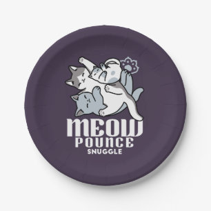 Meow Pounce Snuggle – Cute Sleeping Cats Paper Plate