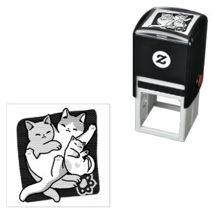 Meow Pounce Snuggle – Cute Sleeping Cats Self-inking Stamp