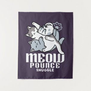 Meow Pounce Snuggle – Cute Sleeping Cats Tapestry