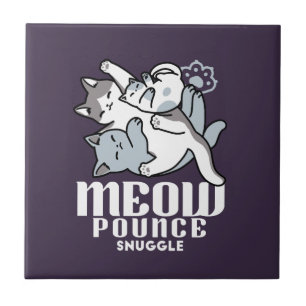 Meow Pounce Snuggle – Cute Sleeping Cats Tile