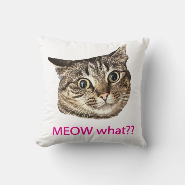 MEOW quoi ? Coussin décoratif (Recto)