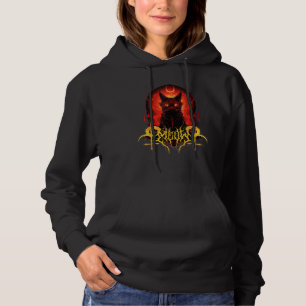 Meow Satanic Cat Black Metal Design Hoodie