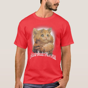 Meow Shalt Not Kill Cute Cat Lover  T-Shirt