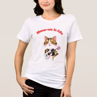 Meow-sic Is Life Funny Cat Tri-Blend Shirt