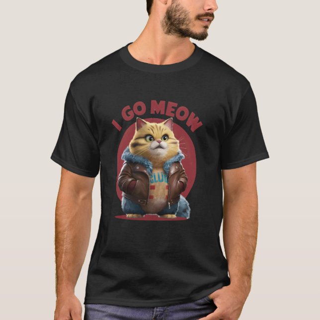 Meow Singing Cat Meme T-Shirt (Front)