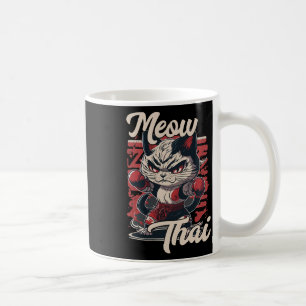 Meow Thai Fighter Cat Muay Thai Boxing Cat For Men Coffee Mug