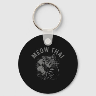 Meow Thai Funny Muay Thai Boxing Cat Martial Arts Keychain