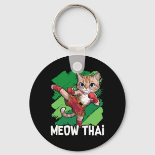 Meow Thai Funny Muay Thai Boxing Cat Martial Arts Keychain
