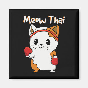 Meow Thai Martial Arts Cat Jiu-jitsu Karate Fighte Magnet