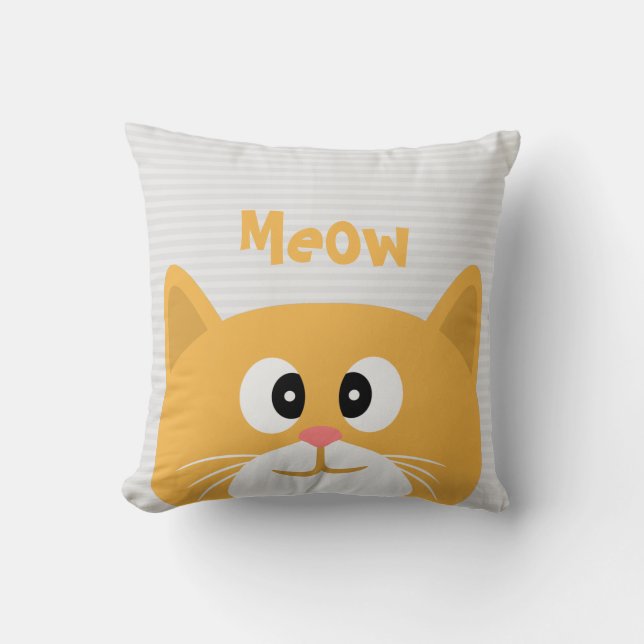 Meow Throw Pillow (Front)