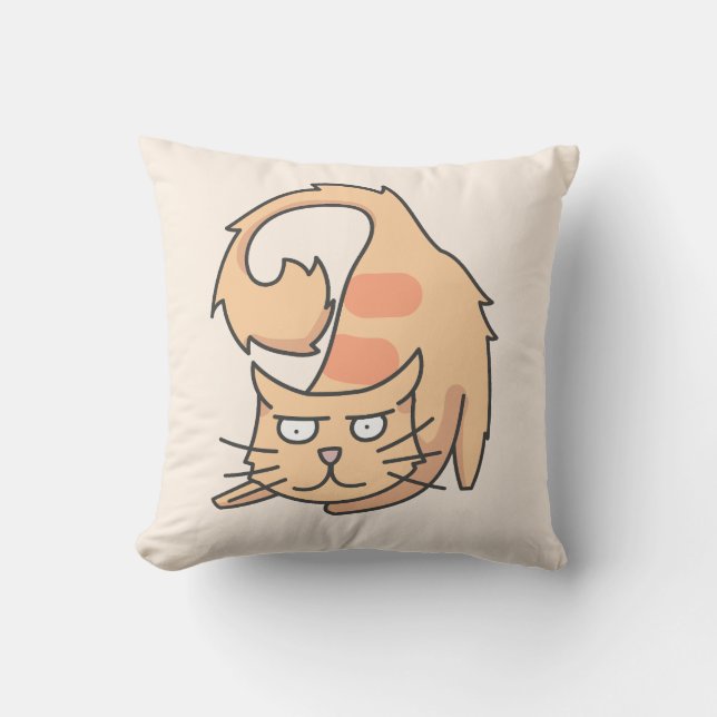 Meow Throw Pillow (Front)