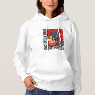Meow-tiful Black Cat Ramen Craze! Hoodie