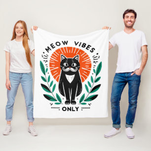 meow vibes only fleece blanket