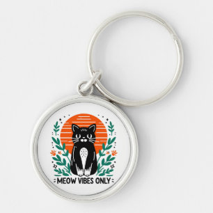 meow vibes only keychain