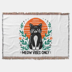 meow vibes only throw blanket