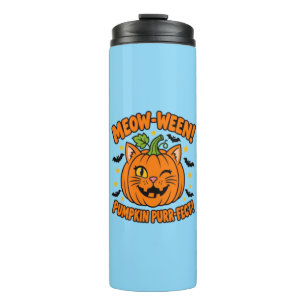 Meow Ween Pumpkin Purrfect Cute Cat Halloween T-Sh Thermal Tumbler