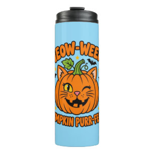 Meow Ween Pumpkin Purrfect Cute Cat Halloween T-Sh Thermal Tumbler